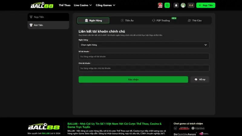 Ball88 đưa ra cam kết bảo toàn 100% số dư tài khoản cho toàn bộ thành viên